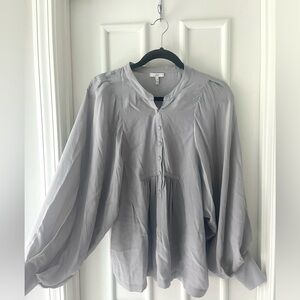 Joie Silk Peasant Balloon Sleeve Blouse